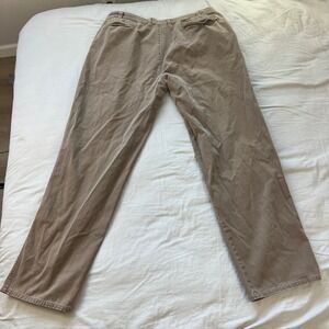 Nordstrom Mens Khaki Pleated Pants 40x33 Relaxed Fit Cotton Vintage Pockets
